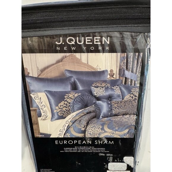 J. Queen New York CARINA European Sham 26" x 26" SOLID BLUE NEW - Picture 8 of 8